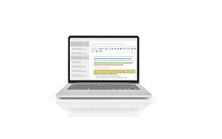 Outline screen on laptop